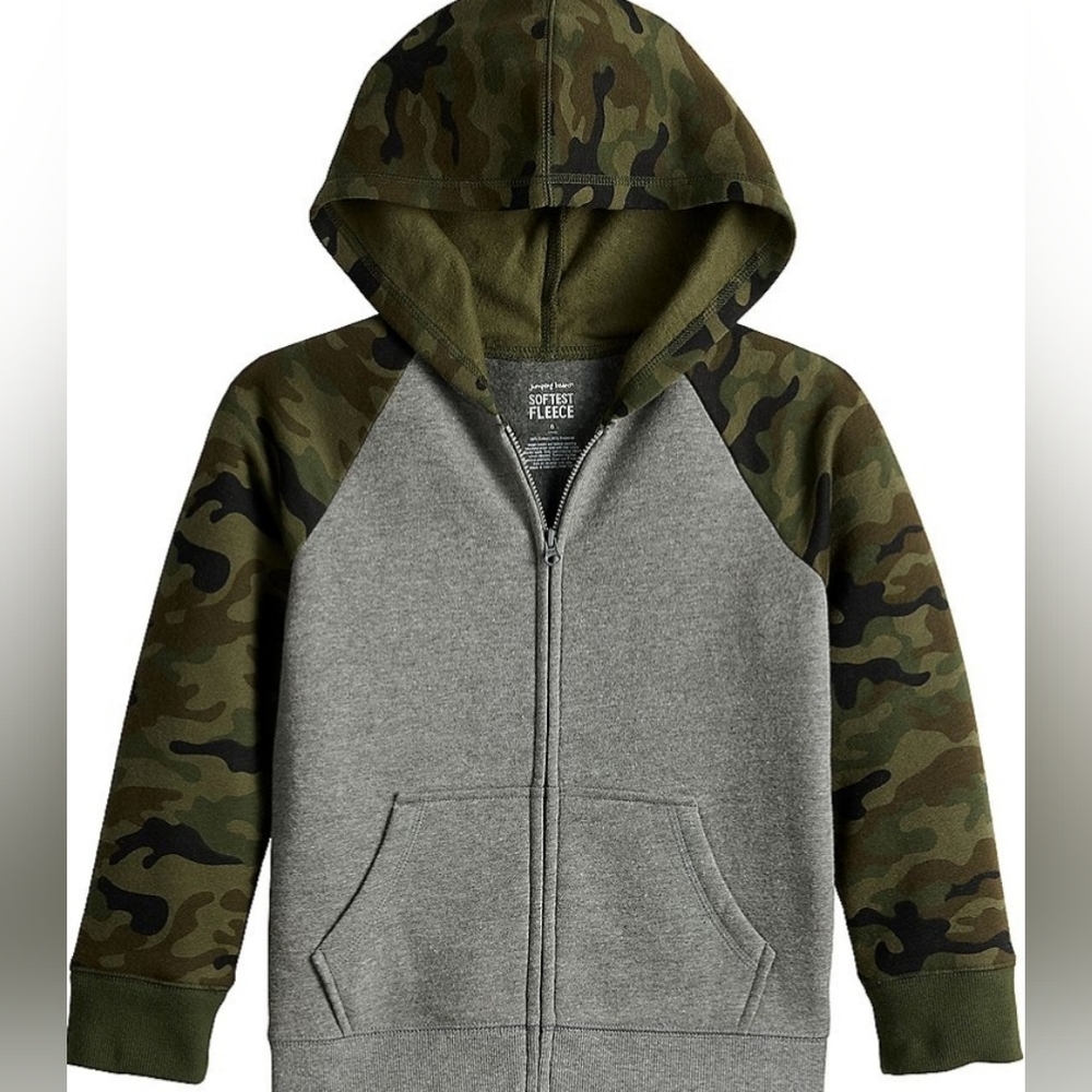 Boys Fleece-Lined Camouflage Joggers and Matching Sweatshirt Size 8